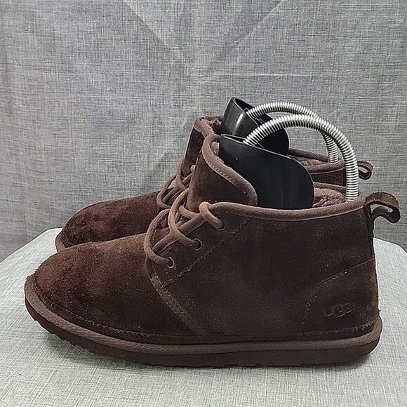 UGG Men's Neumel Classic sheep fur Suede Leather Boots Brown Sz 9 - Picture 8 of 11